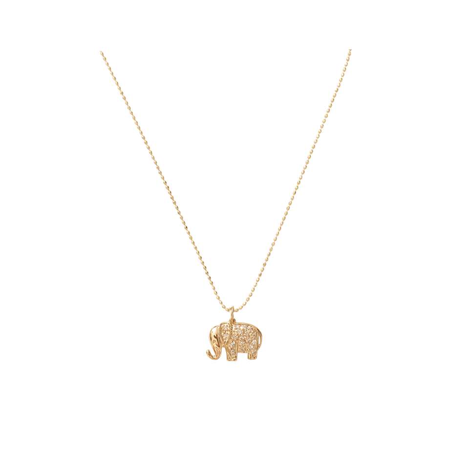 SYDNEY EVAN-Diamond Elephant Necklace-YELLOW GOLD