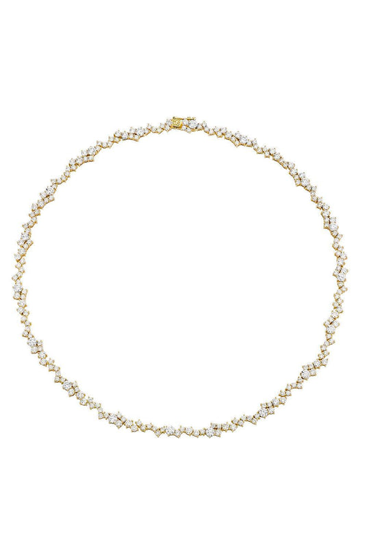 Diamond Eternity Cocktail Necklace-YELLOW GOLD-JEWELRYFINE JEWELNECKLACE O-SYDNEY EVAN