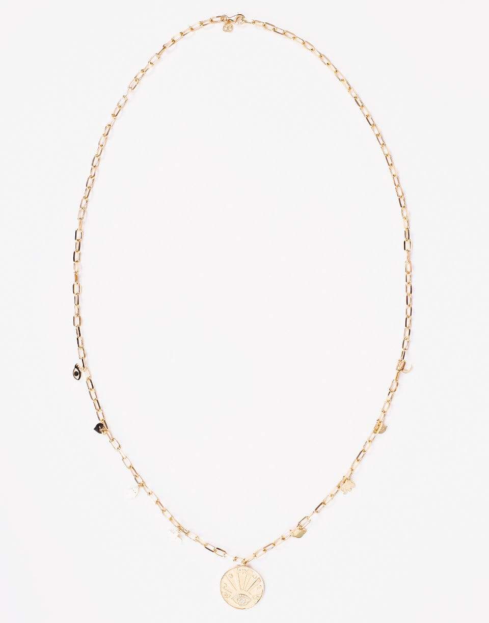 SYDNEY EVAN-Diamond Evil Eye Luck Coin Necklace-YELLOW GOLD