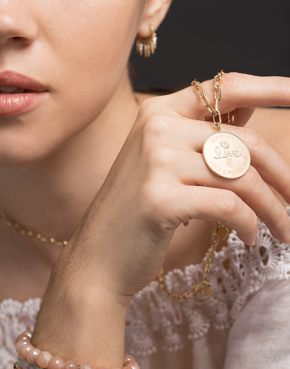 SYDNEY EVAN-Diamond Evil Eye Luck Coin Necklace-YELLOW GOLD