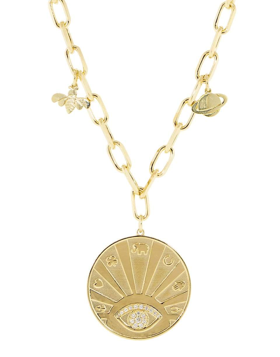 SYDNEY EVAN-Diamond Evil Eye Luck Coin Necklace-YELLOW GOLD