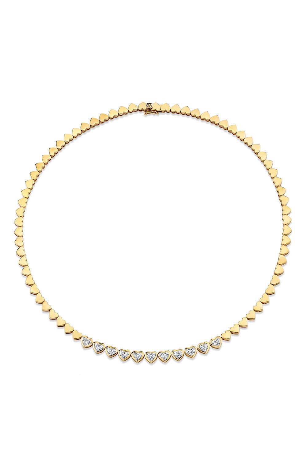 Diamond Heart Eternity Necklace-YELLOW GOLD-JEWELRYFINE JEWELNECKLACE O-SYDNEY EVAN