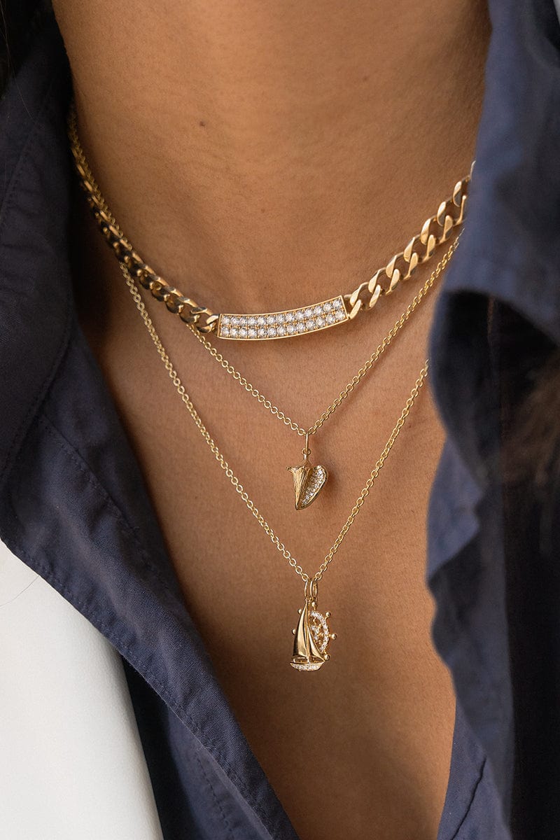 SYDNEY EVAN-Diamond ID Bar Necklace-YELLOW GOLD