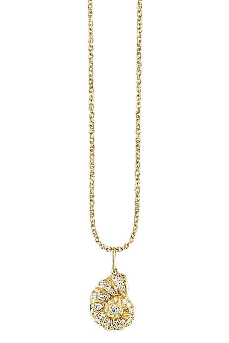 Diamond Nautilus Shell Necklace