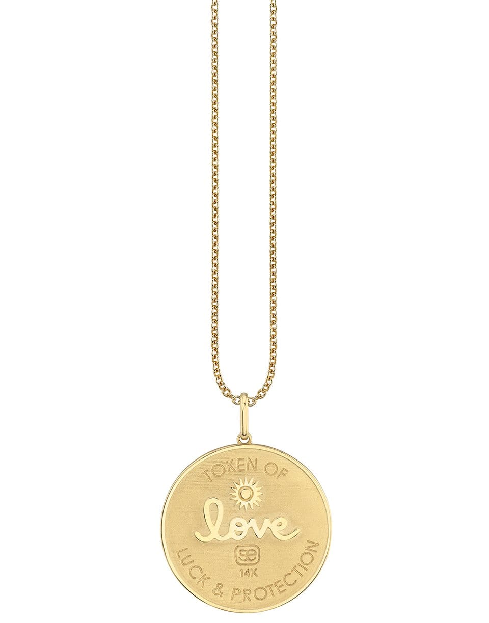 SYDNEY EVAN-Evil Eye Coin Necklace-YELLOW GOLD