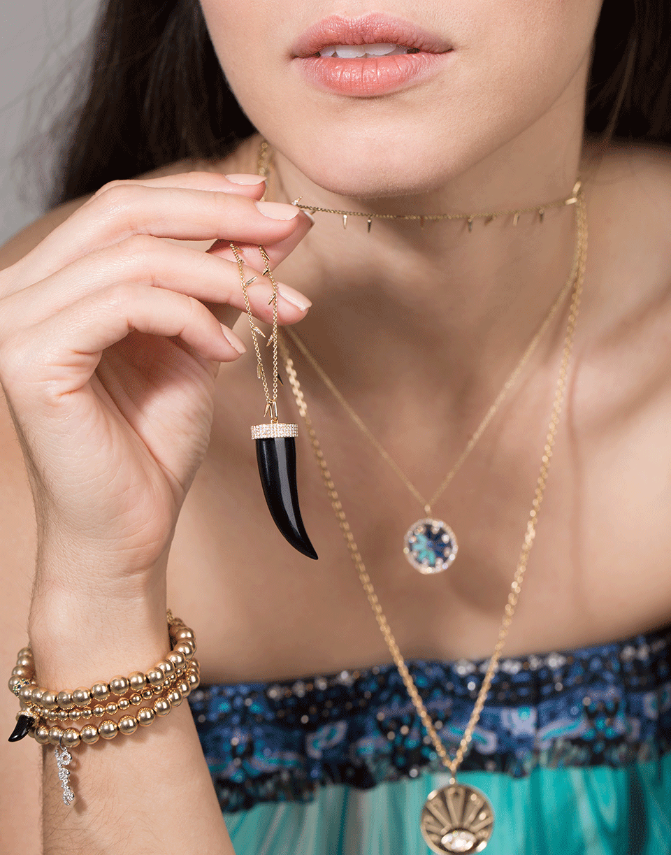 SYDNEY EVAN-Evil Eye Coin Necklace-YELLOW GOLD