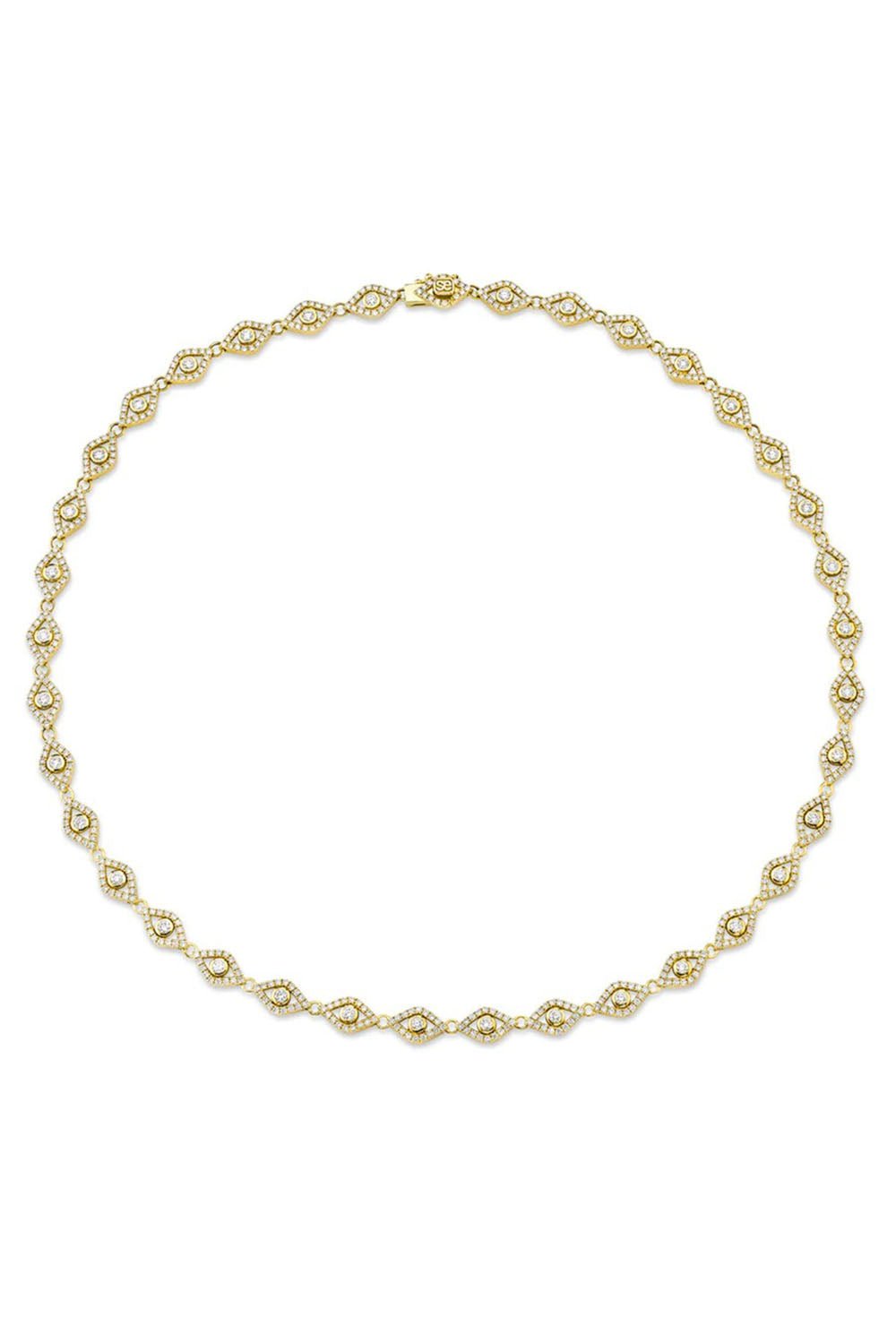 SYDNEY EVAN-Evil Eye Eternity Necklace-YELLOW GOLD