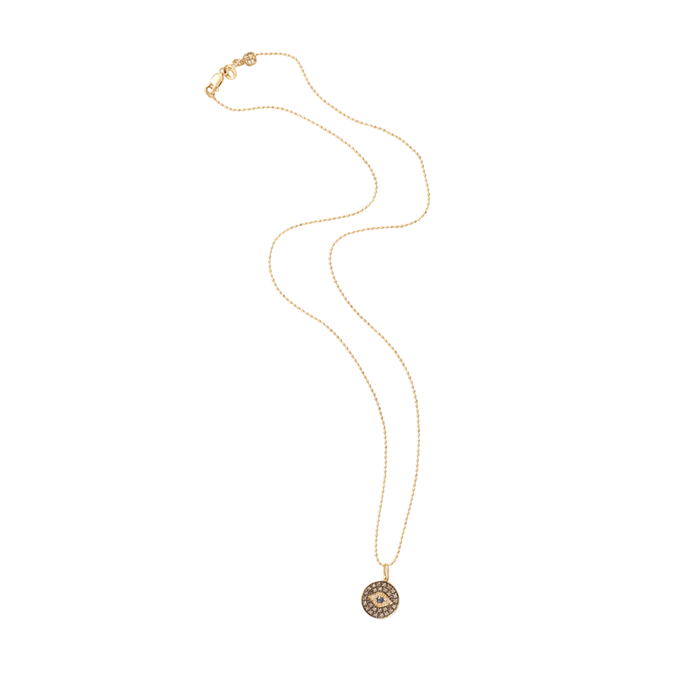 SYDNEY EVAN-Evil Eye Medallion Necklace-YELLOW GOLD