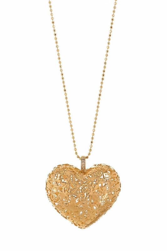 Extra Large Puffy Heart Icon Pendant Necklace