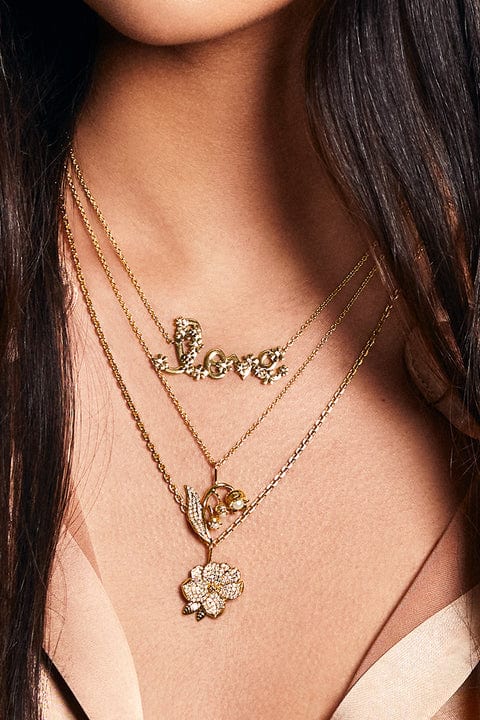 SYDNEY EVAN-Large Diamond Magnolia Pendant Necklace-YELLOW GOLD