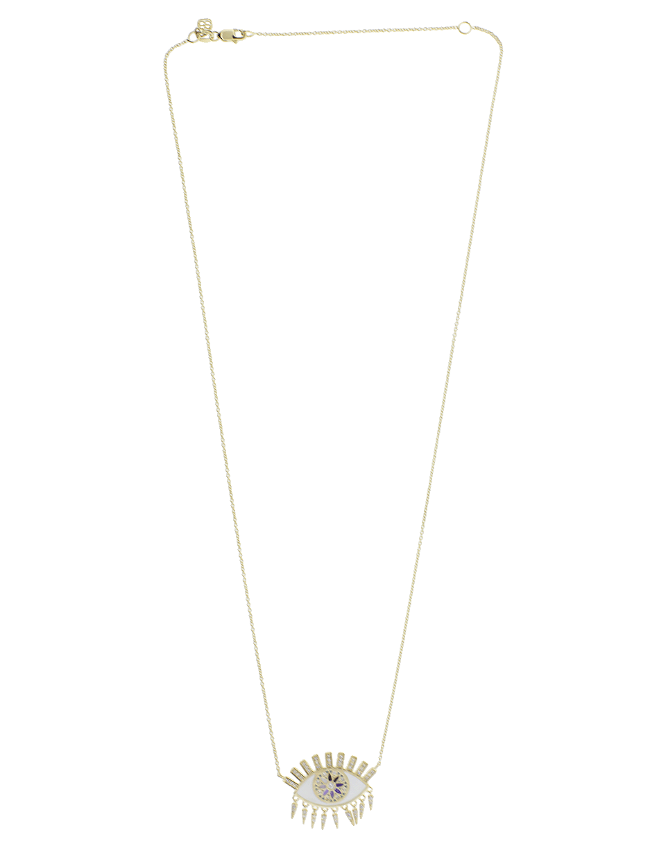 SYDNEY EVAN-Large Kaleidoscope Eye Necklace-YELLOW GOLD