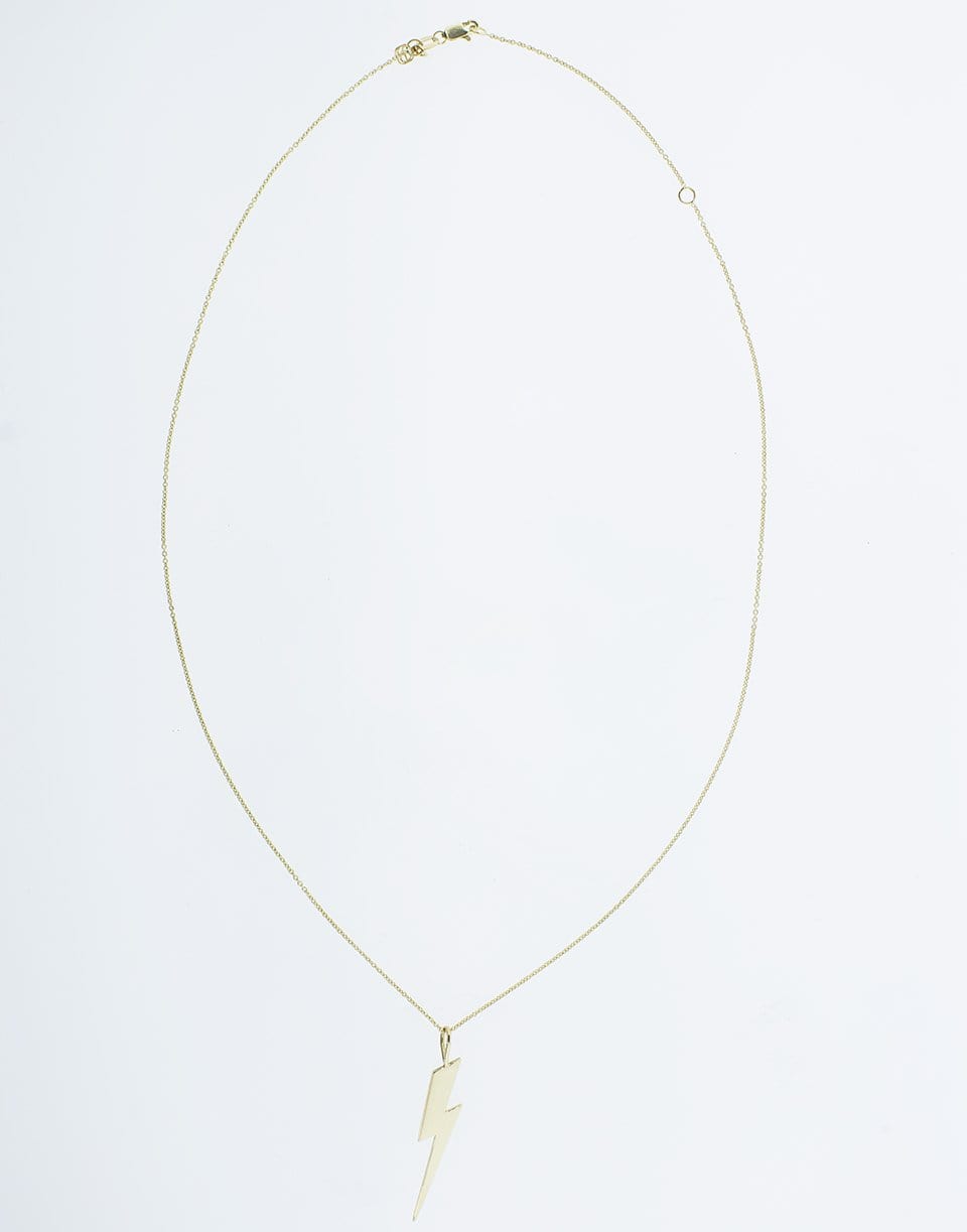 SYDNEY EVAN-Large Lightening Bolt Necklace-YELLOW GOLD