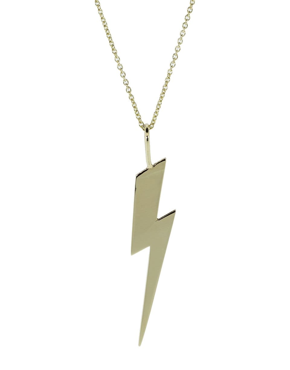 SYDNEY EVAN-Large Lightening Bolt Necklace-YELLOW GOLD