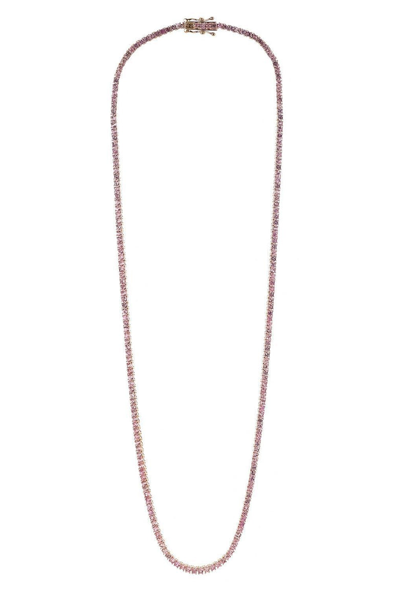 Light Pink Sapphire Tennis Necklace