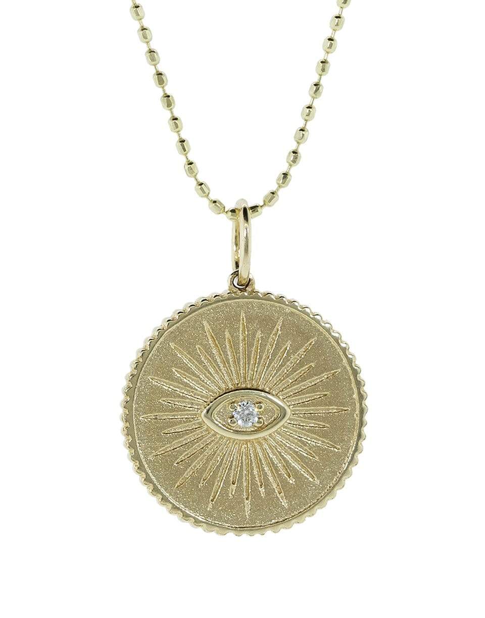 SYDNEY EVAN-Marquis Eye Coin with Rays-YELLOW GOLD