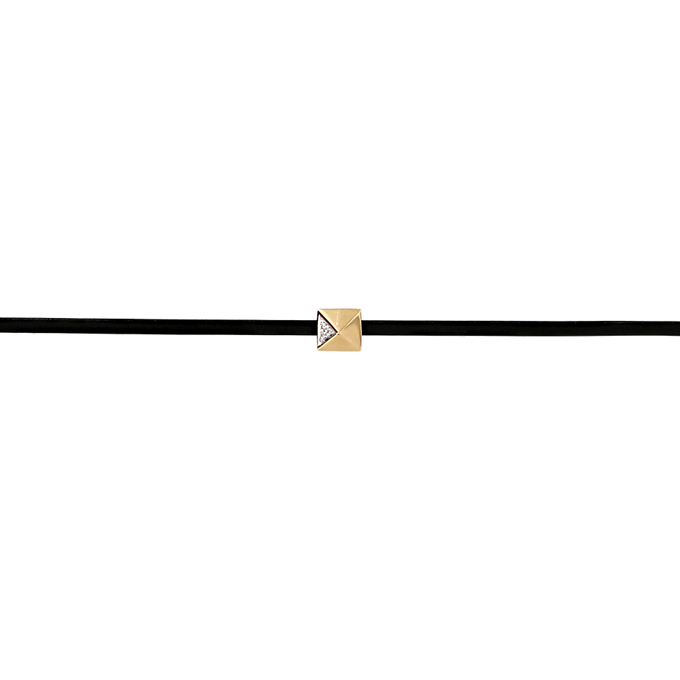 SYDNEY EVAN-Mini Pyramid Bead Choker-YELLOW GOLD