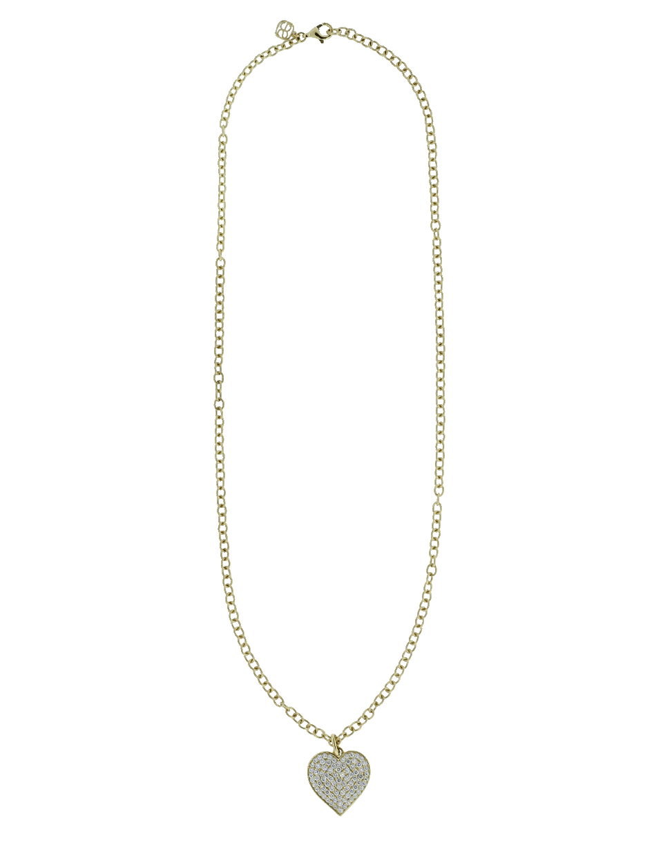 SYDNEY EVAN-Pave Diamond Heart Necklace-YELLOW GOLD