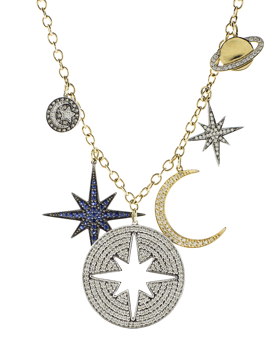 SYDNEY EVAN-Pave Moon Charm Necklace-YELLOW GOLD