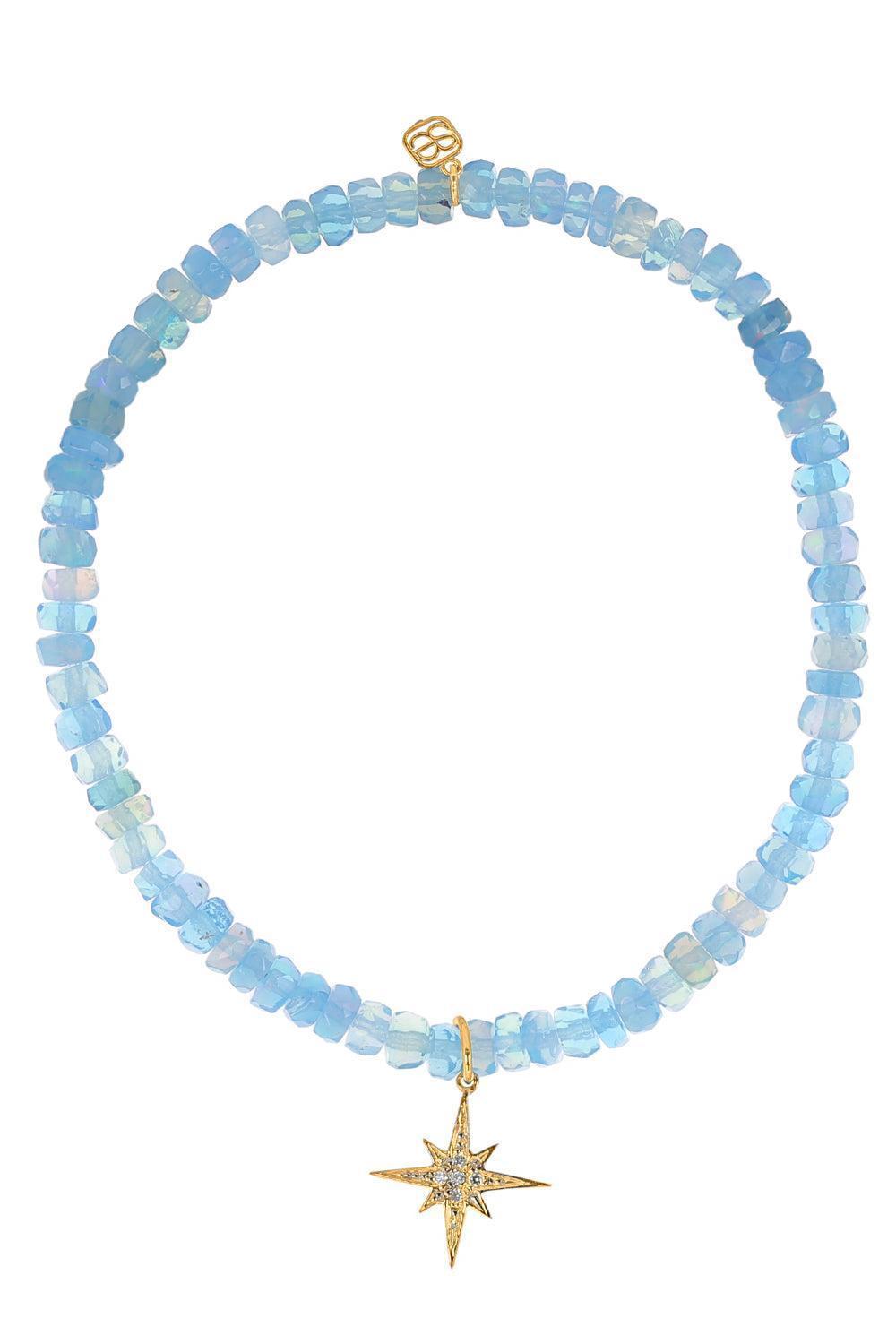 Blue Opal Small Starburst Charm Bracelet-YELLOW GOLD-JEWELRYFINE JEWELBRACELET O-SYDNEY EVAN