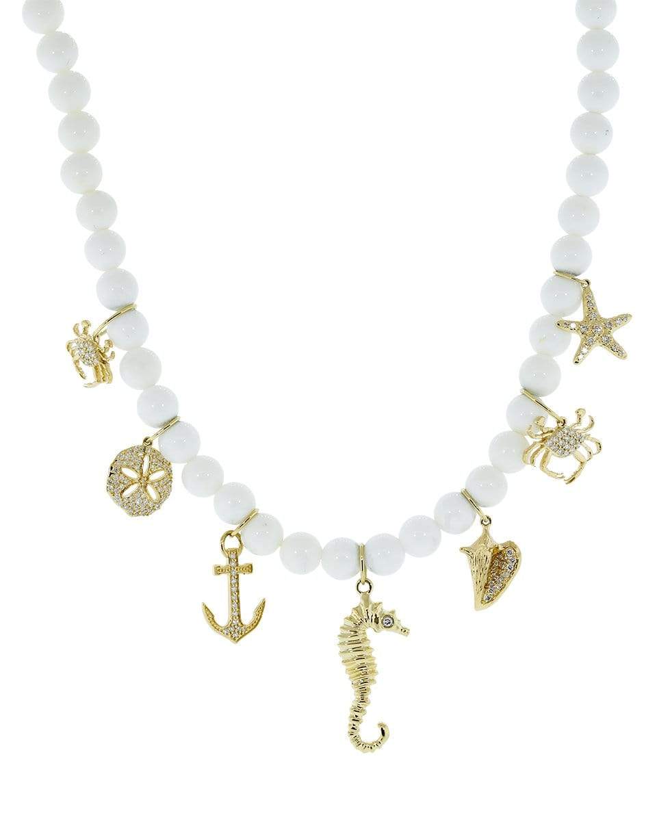 SYDNEY EVAN-Sea Charm Necklace-YELLOW GOLD