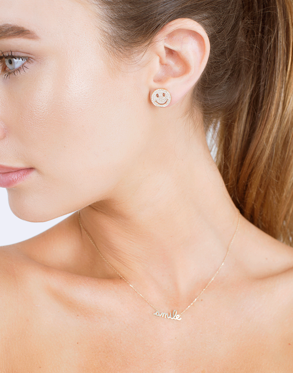 SYDNEY EVAN-Smile Script Necklace-YELLOW GOLD