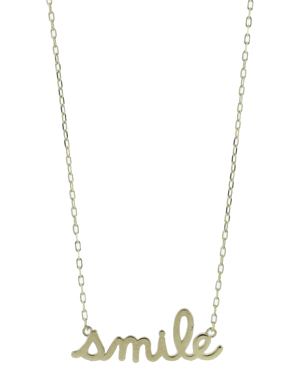SYDNEY EVAN-Smile Script Necklace-YELLOW GOLD