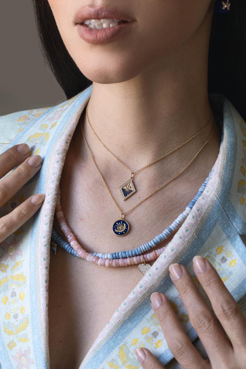 SYDNEY EVAN-Sun Moon Medallion Necklace-YELLOW GOLD