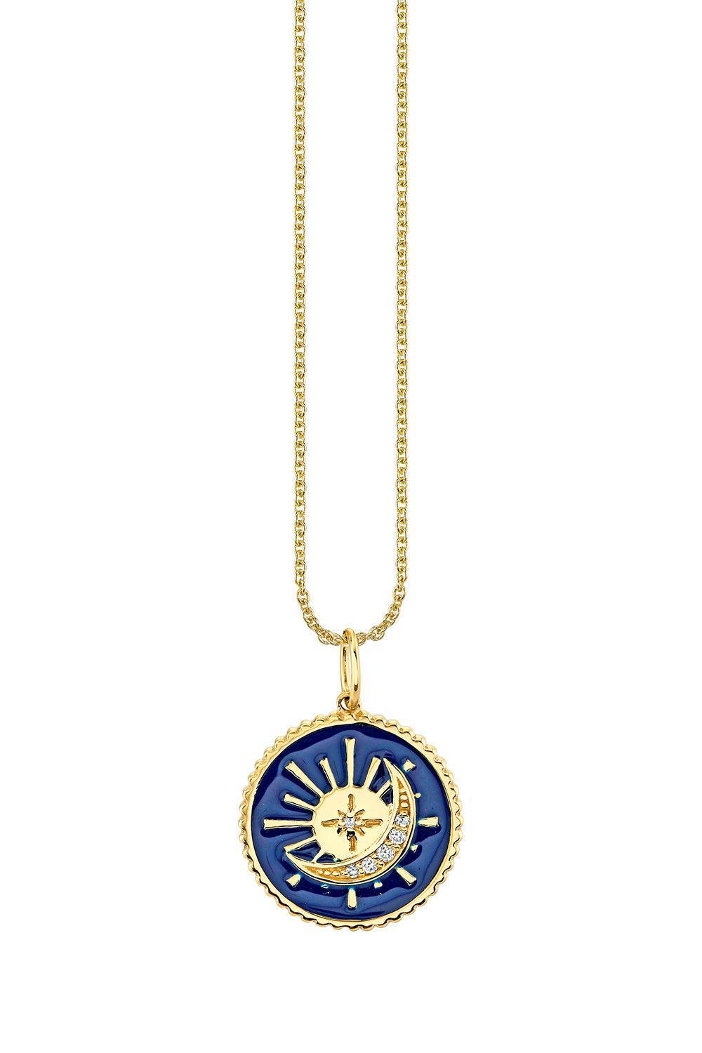 Sun Moon Medallion Necklace-YELLOW GOLD-JEWELRYFINE JEWELNECKLACE O-SYDNEY EVAN