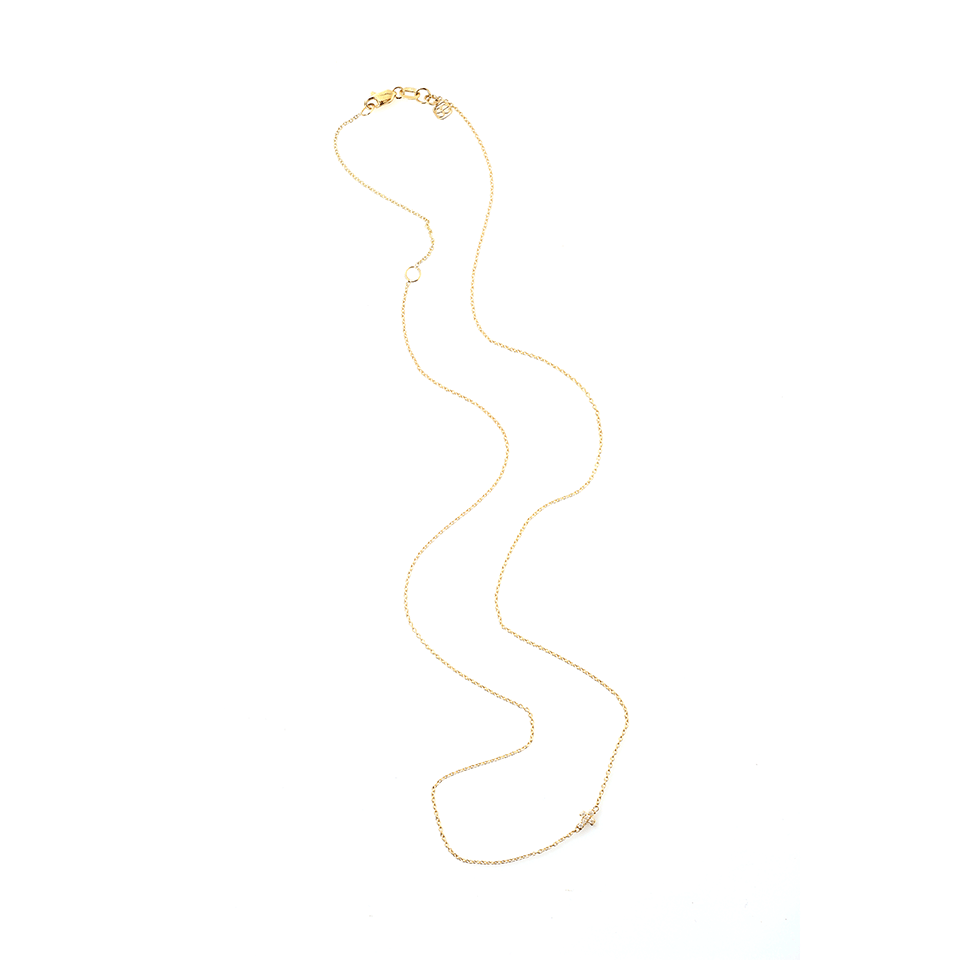 SYDNEY EVAN-Tiny Diamond Cross Necklace-YELLOW GOLD