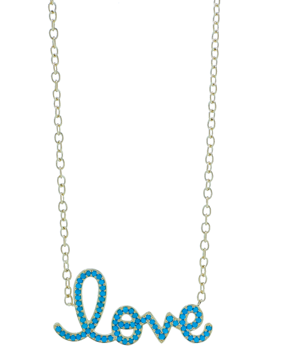 SYDNEY EVAN-Turquoise Love Necklace-YELLOW GOLD