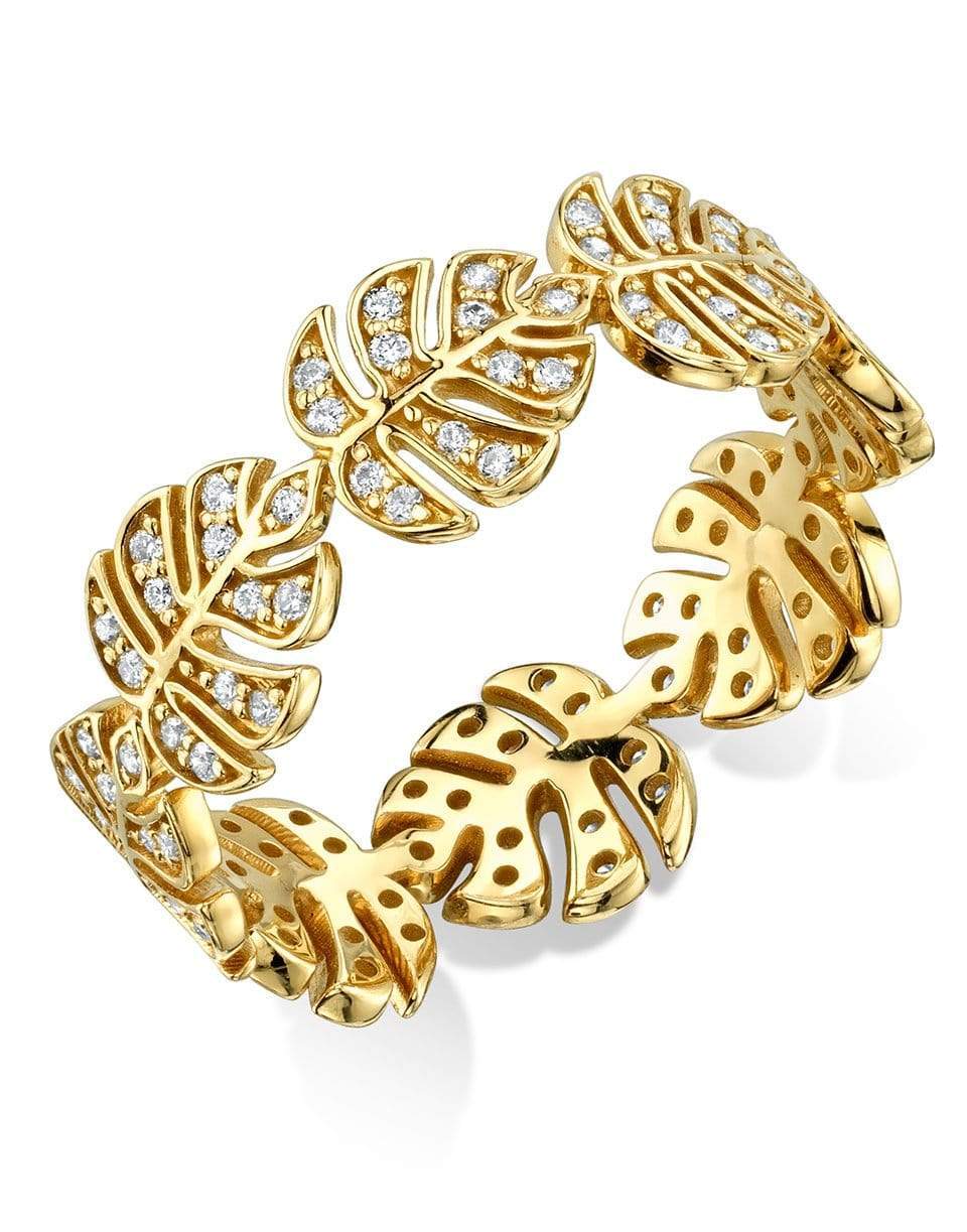 SYDNEY EVAN-Tiny Monstera Leaf Eternity Ring-6.5