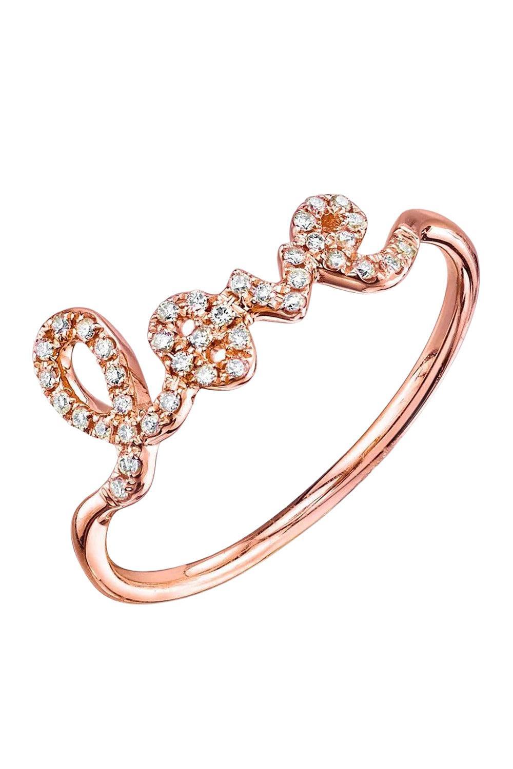 Diamond Love Script Ring-ROSE GOLD-6.5-JEWELRYFINE JEWELRING-SYDNEY EVAN