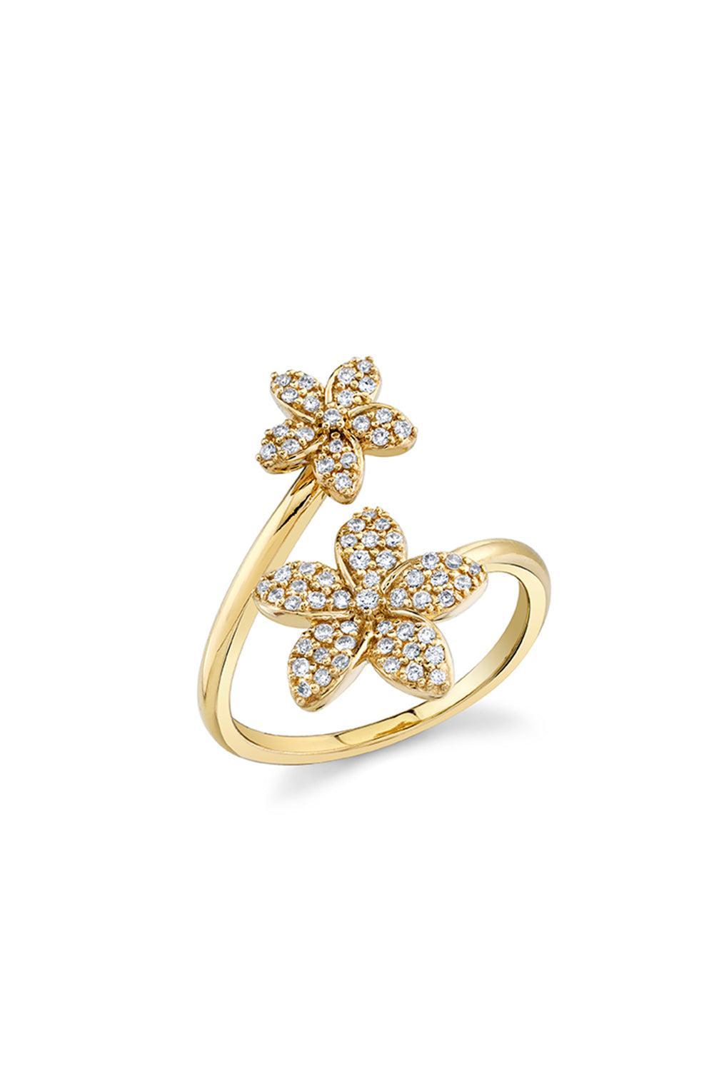 Diamond Plumeria Wrap Ring-YELLOW GOLD-6.5-JEWELRYFINE JEWELRING-SYDNEY EVAN