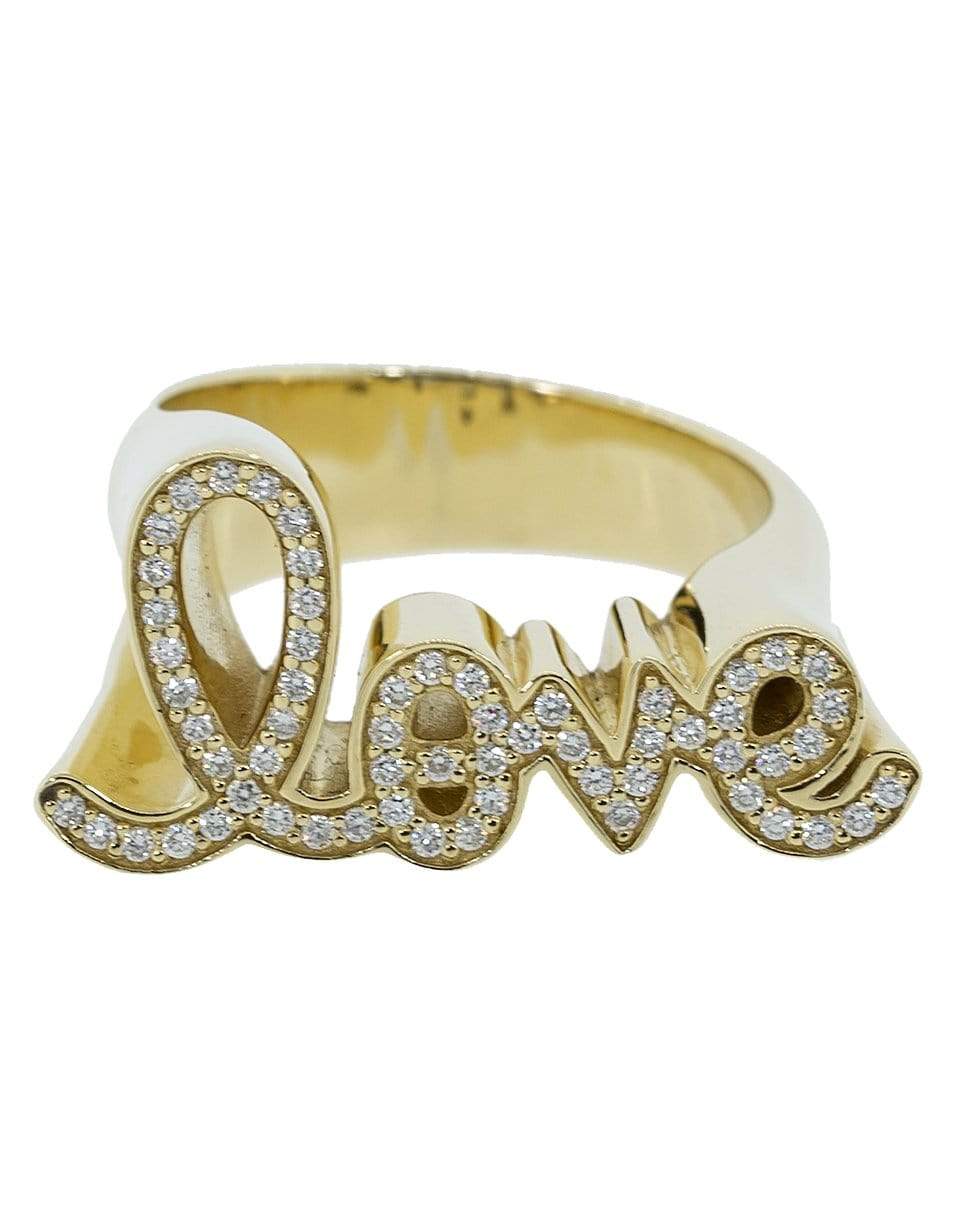 SYDNEY EVAN-Love Script Block Ring-YELLOW GOLD