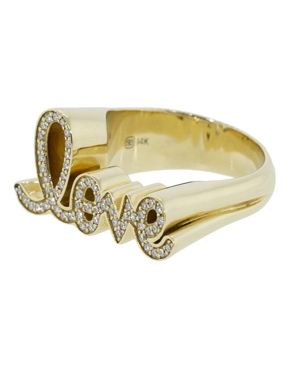 SYDNEY EVAN-Love Script Block Ring-YELLOW GOLD