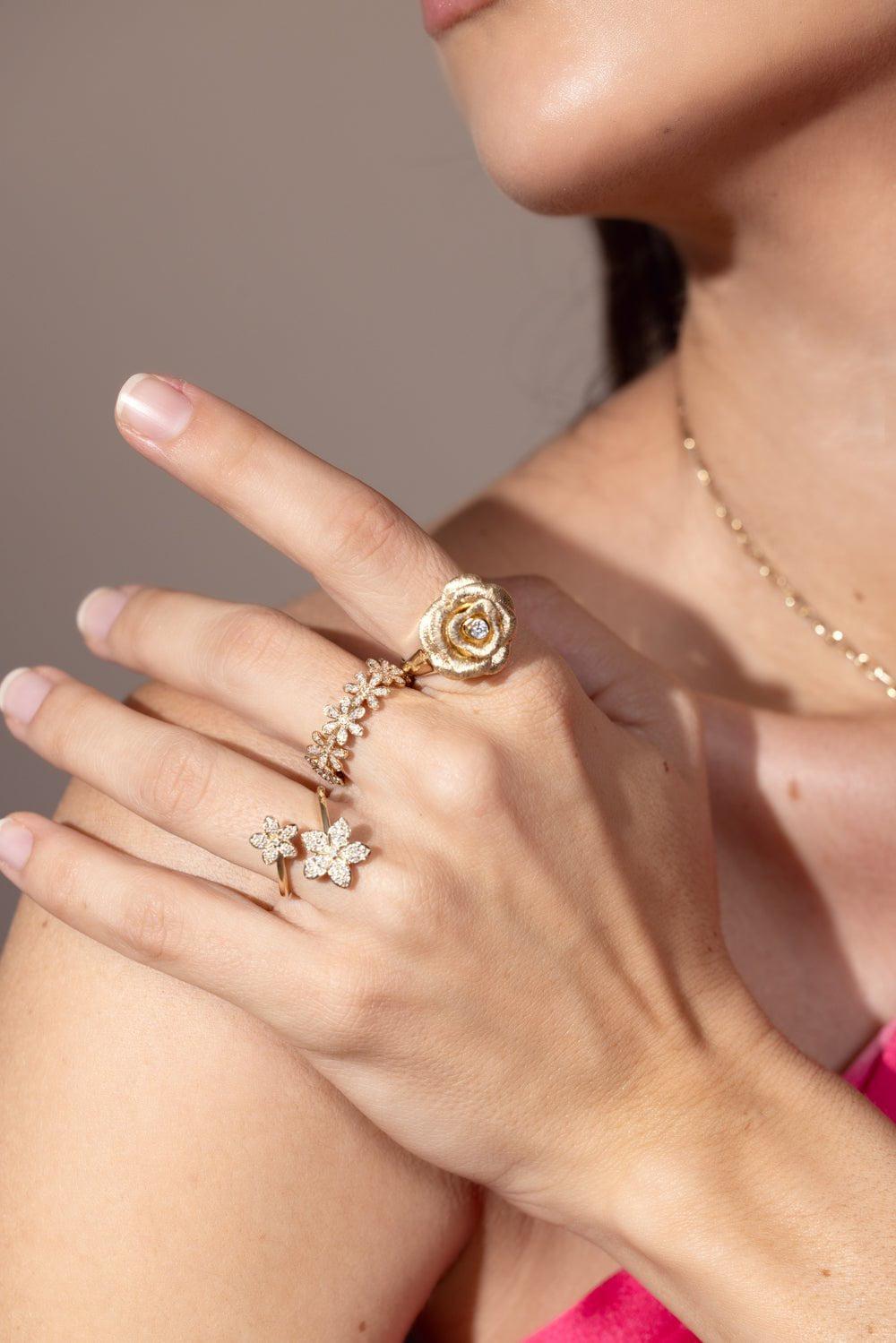 SYDNEY EVAN-Plumeria Wrap Ring-YELLOW GOLD