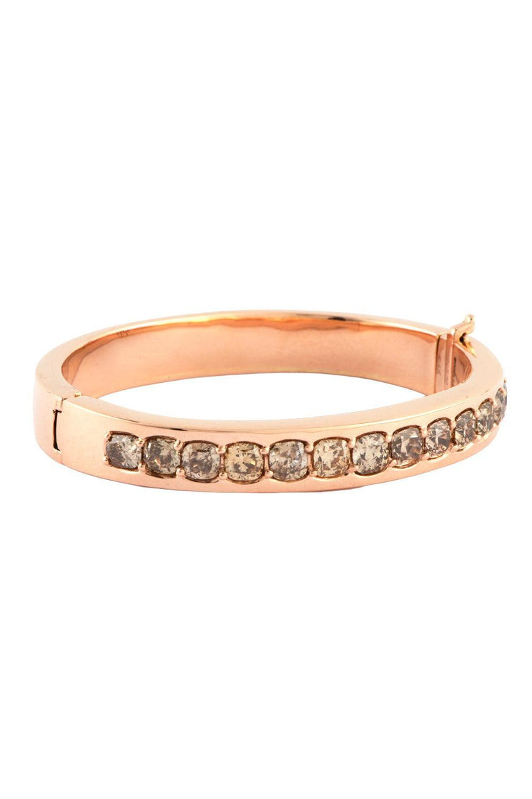 Champagne Diamond Cushion-Cut Bangle Bracelet
