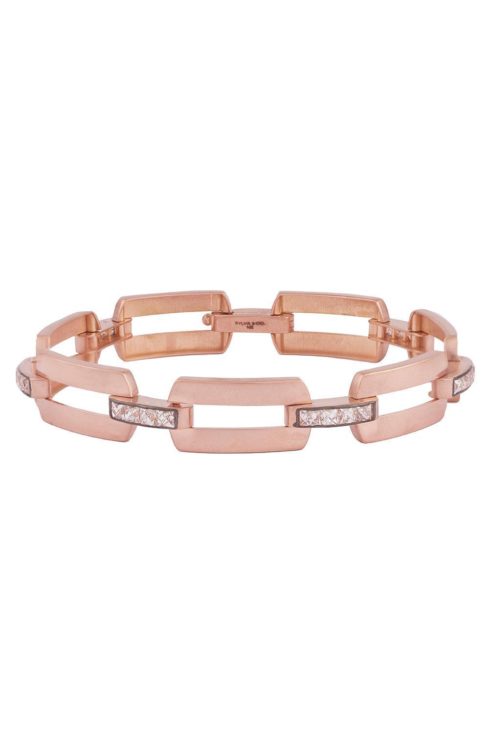 Diamond Buckle Bracelet-ROSE GOLD-7.5-JEWELRYFINE JEWELBRACELET O-SYLVA & CIE