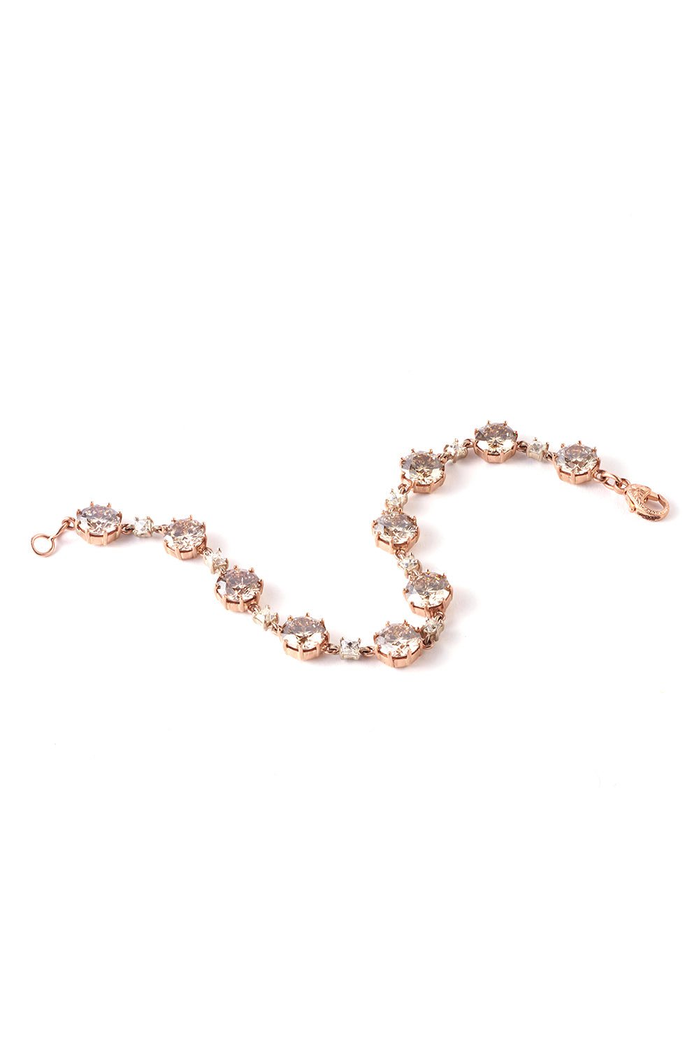 SYLVA & CIE-Champagne Diamond Tennis Bracelet-ROSE GOLD