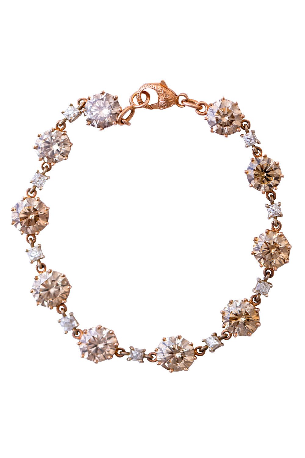 Champagne Diamond Matte Black Sfera Stretch Bracelet