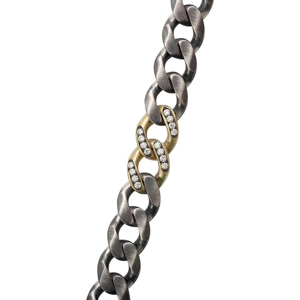 SYLVA & CIE-Diamond Pave Link Bracelet-SILVER
