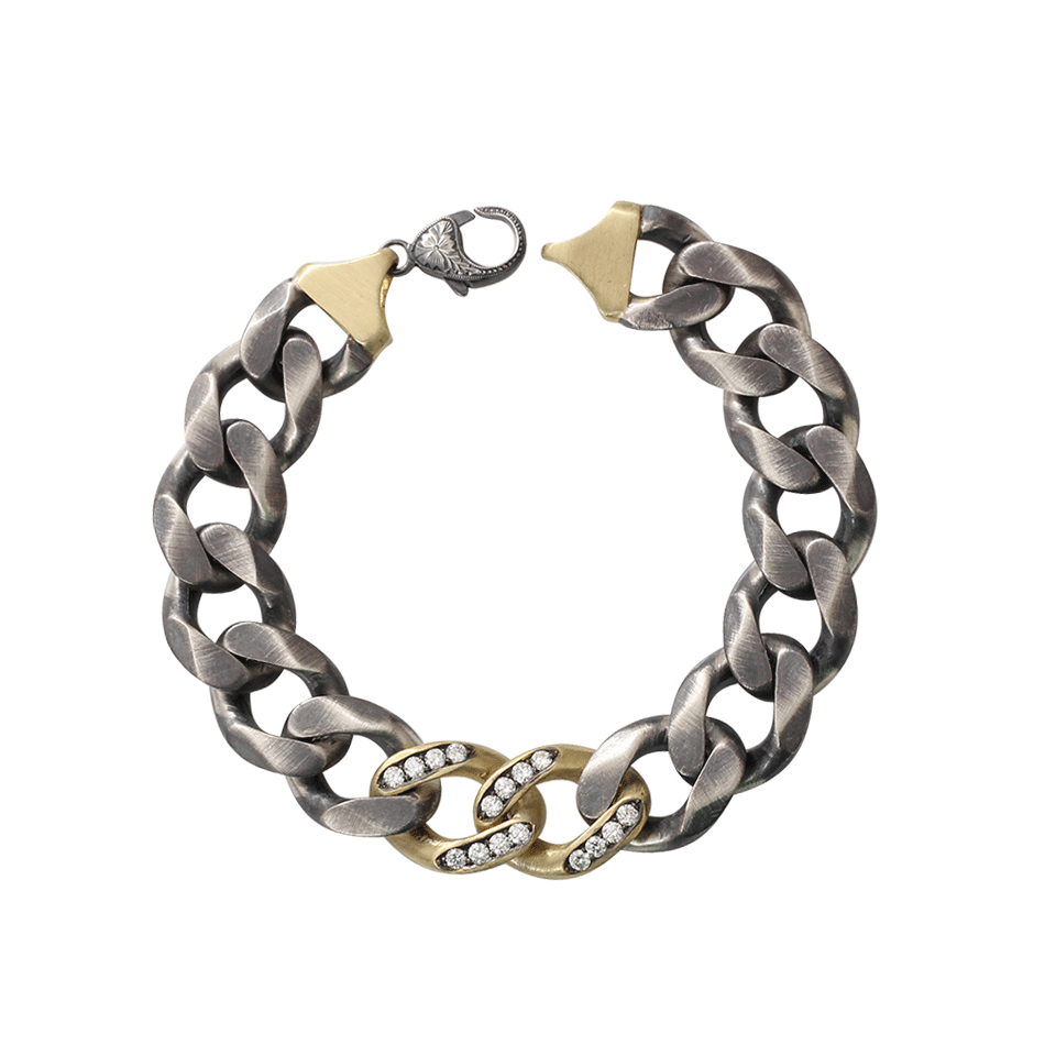 SYLVA & CIE-Diamond Pave Link Bracelet-SILVER