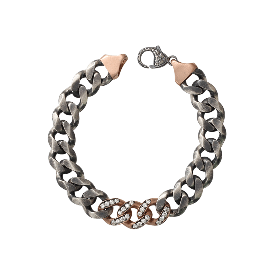 SYLVA & CIE-Diamond Pave Link Bracelet-SILVER