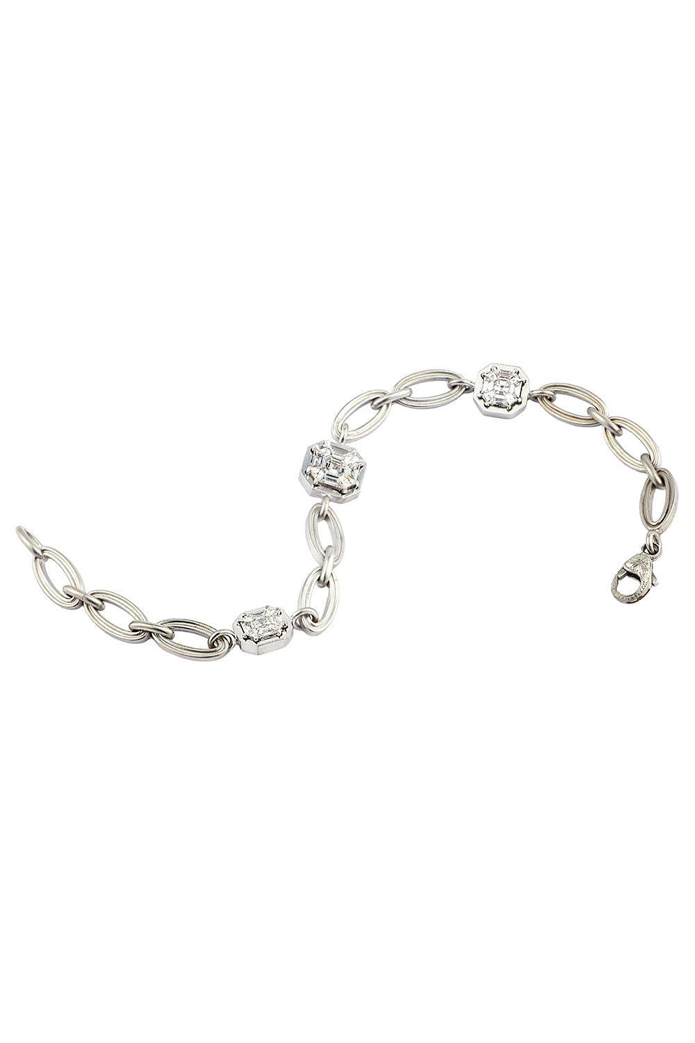 Diamond Mosaic Bracelet-WHITE GOLD-7-JEWELRYFINE JEWELBRACELET O-SYLVA & CIE