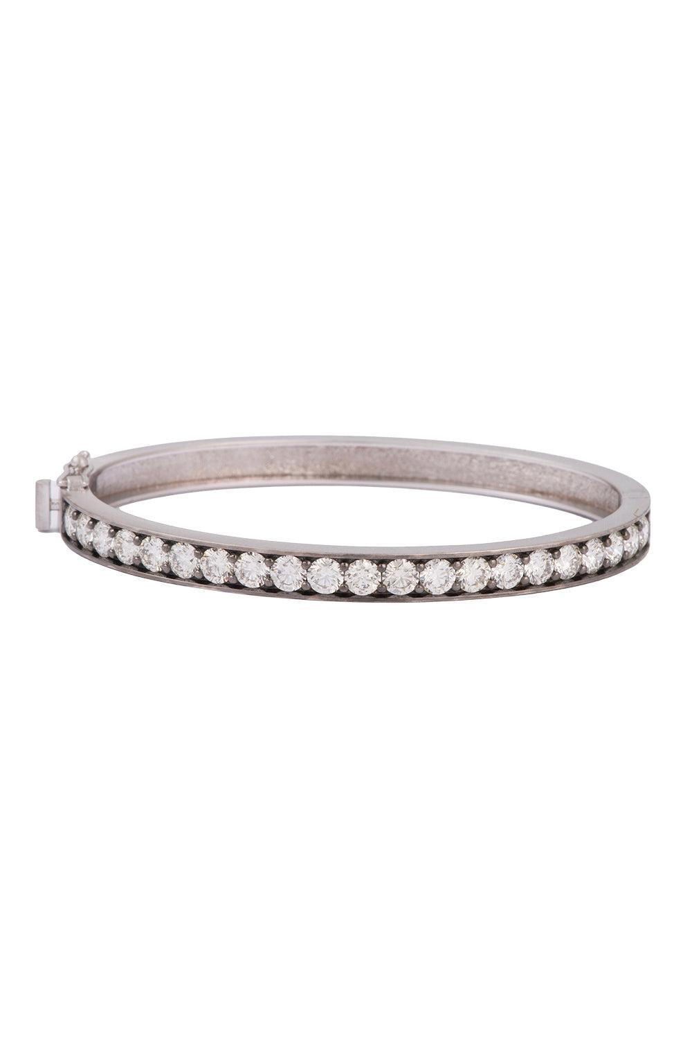 Diamond Eleni Bangle Bracelet-WHITE GOLD-JEWELRYFINE JEWELBRACELET O-SYLVA & CIE
