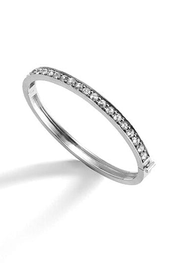 SYLVA & CIE-Grey Diamond Rose Cut Bangle-WHITE GOLD