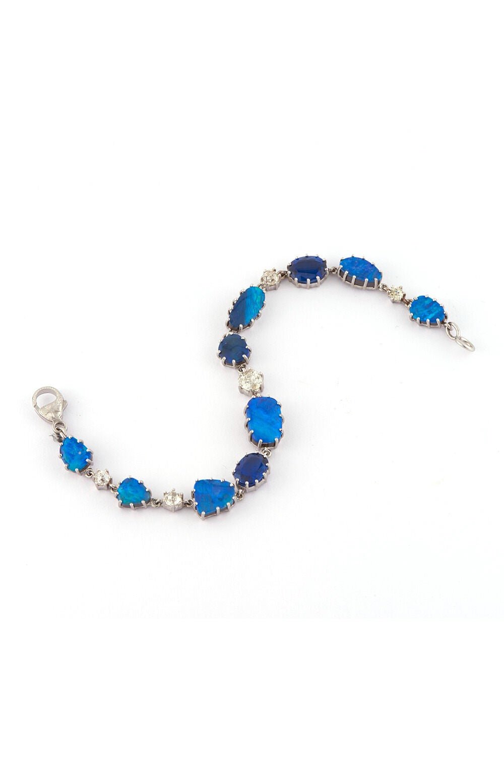 SYLVA & CIE-Opal Kyanite Diamond Bracelet-WHITE GOLD