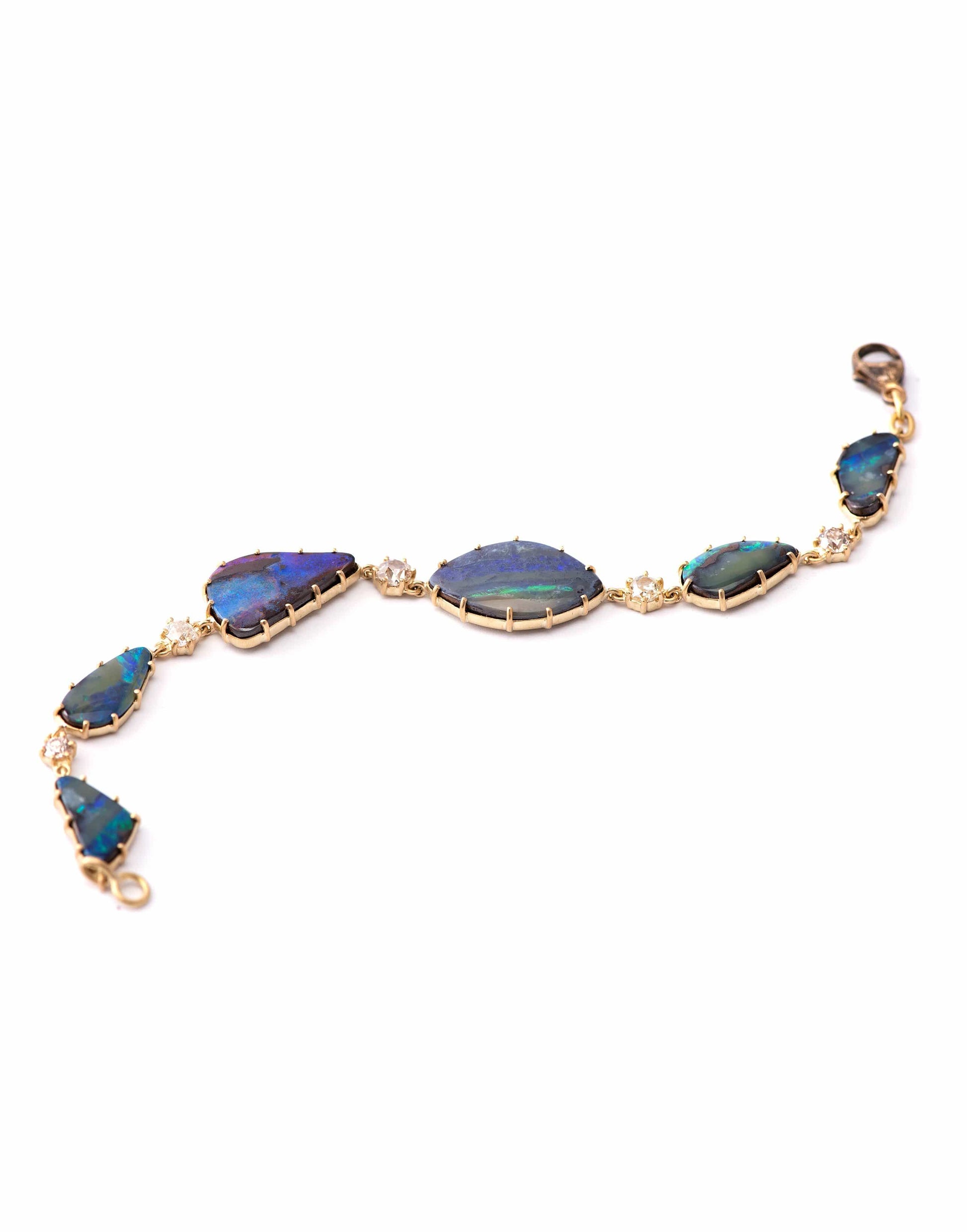 SYLVA & CIE-Australian Opal and Diamond Bracelet-YELLOW GOLD