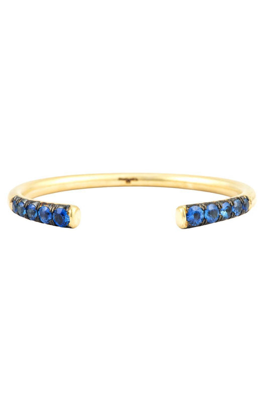 Blue Sapphire Athena Bangle Bracelet-YELLOW GOLD-JEWELRYFINE JEWELBRACELET O-SYLVA & CIE