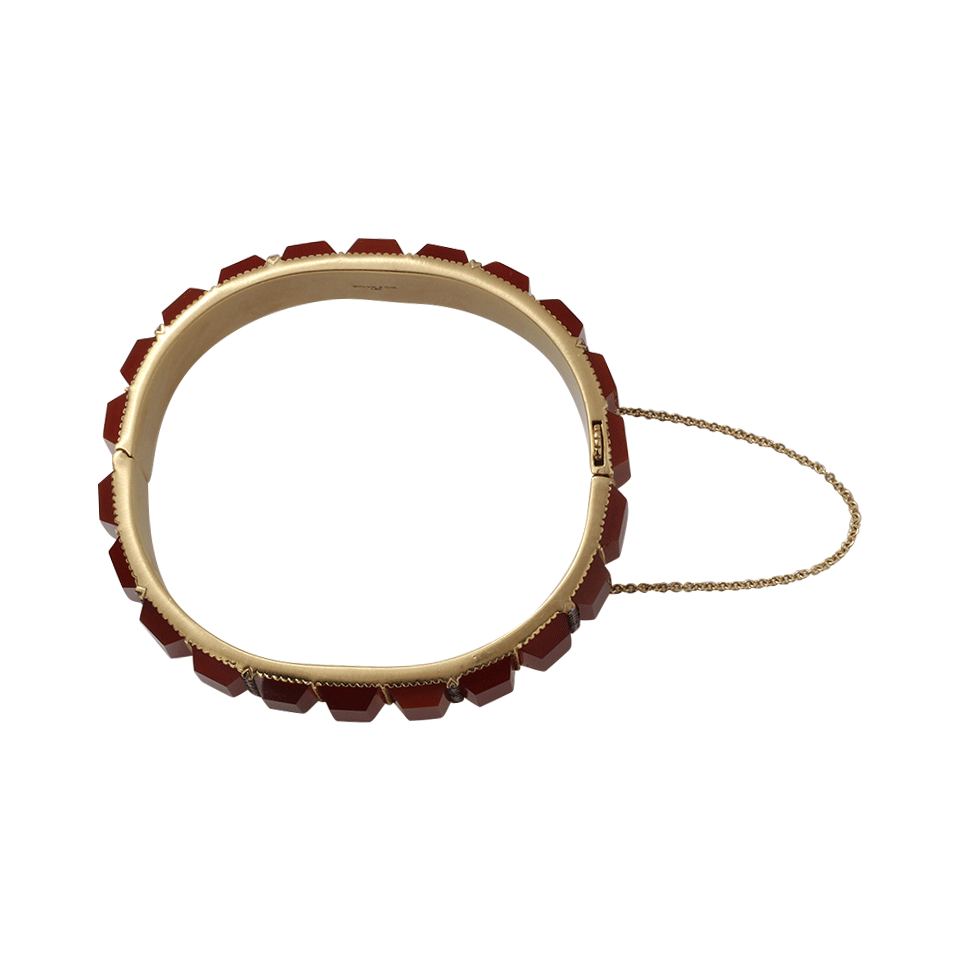 SYLVA & CIE-Carnelian Sugarloaf Bracelet-YELLOW GOLD